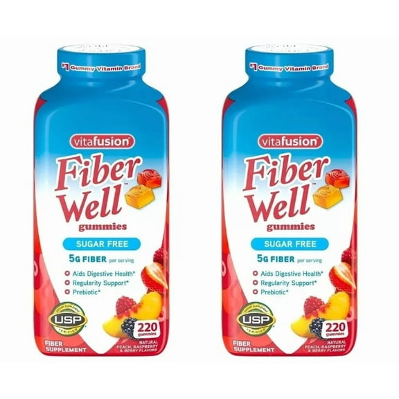 2 Pack Vitafusion Fiber Well Sugar Free Gummy Vitamin Supplement, 440 ct.