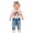 Pink, variant on JIAYUE Baby Girls 3-Piece Outfit Short Sleeve Cartoon Print Bodysuit Elastic Waist Denim Pants And Leopard Headband For Outdoor Walking,9-12 Months