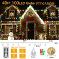 thumbnail image 5 of Luces de Navidad impermeables para exteriores, luces de cadena de globo LED - Cambio de color USB, decoraciones de patio de dormitorio de árbol de Navidad JAMW Sencillez, 5 of 5