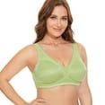 thumbnail image 2 of Deyllo Women's Full Coverage Plus Size Comfort Minimizer Bra Wirefree Non Padded,Green 36DD, 2 of 8