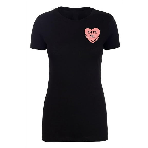 I Hate Valentine's Day shirts, Woman Crew Neck T-Shirts, Candy Heart T-shirts - Bite Me