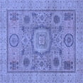 thumbnail image 1 of Ahgly Company Machine Washable Indoor Square Abstract Blue Modern Area Rugs, 3' Square, 1 of 4