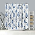 thumbnail image 4 of Christmas Trees Shower Curtain Merry Christmas Blue Bathroom Curtain Xmas Winter Polyester Fabric Shower Curtain Set with 12 Hooks, 72x72 Inches, 4 of 5