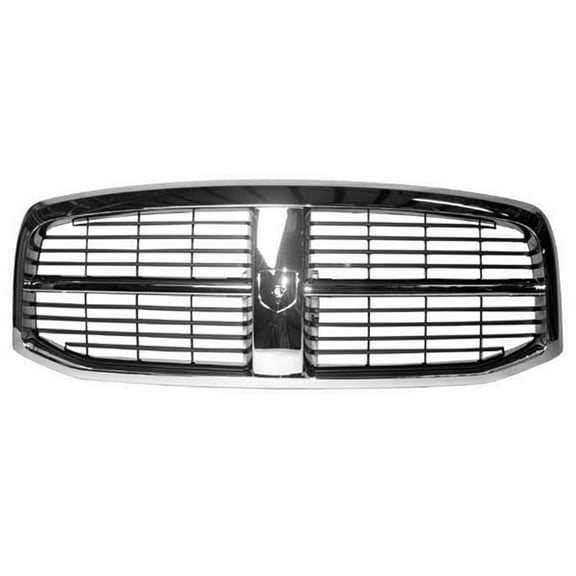 New Aftermarket  Premium Fit Chrome / Black Front Grille 55077767AF fits 2006-2008 Dodge Ram 1500