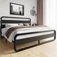 thumbnail image 2 of Amolife King Bed Frame with Headboard and Footboard, Metal Platform Bed, No Box Spring Required, Black, 2 of 8