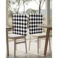 thumbnail image 4 of nqOlkjepod Black and White Checkered Chair Covers Set of 8, Decorative Chair Back Cover, Farmhouse Buffalo Plaid Dining Room Chair Slipcovers Removable Chair Protectors Covers for Party Banquet, 4 of 7