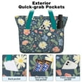 thumbnail image 2 of Tote Bag for Women - Pioneer Flower Shoulder Bag - Large Utility Work Duffle Bag with Zipper Handbag for Travel, Work, Sprots, 2 of 5