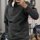 thumbnail image 4 of Ropa para hombre con media cremallera, sudaderas con capucha sólidas, sudaderas coreanas para hombre, estilo Overfit, ropa de calle, ofertas al por mayor, precio bajo, 4 of 5