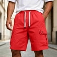 thumbnail image 5 of vdgthytj Cargo Shorts for Men Elastic Waist Drawstring Loose Fitted Summer Hiking Travel Beach Shorts with Pockets, 5 of 6