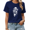 1-Blue, variant on Women I'm Fine Drowning Skeleton Thumbs Up Water Ripple Funny Meme Short Sleeve Blue Tops