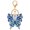Blue, variant on SPRING PARK Women Rhinestone Butterfly Charm Jewelry Keychain Key Holder Keyring Bag Hanging