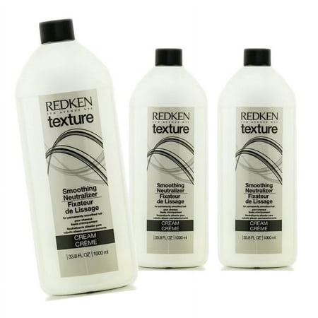 Redken Texture Smoothing Neutralizer Cream 33.8 oz - Pack of 3