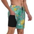 thumbnail image 3 of Goofa Happy Summer Printed Men's Swim Trunks Board Shorts Quick Dry Mens Swimming Trunks with Compression Liner,Breathable Fit Hawaii Beach Shorts-Medium, 3 of 9