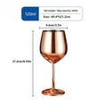thumbnail image 2 of Juego de 2 copas de vino de metal con vástago de copa de vino de acero inoxidable con espejo, 2 of 6