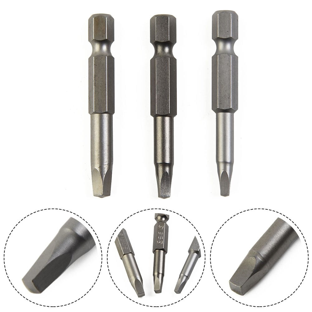 3 Pcs 50mm Square Head Screwdriver Bit Kit Screwdriver Repair Hand
