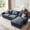 Blue, variant on DoMaDing 109" Cloud Sectional L Shaped Sofa with Ottoman, Chenille Modular Couch for Living Room, Dark Gray