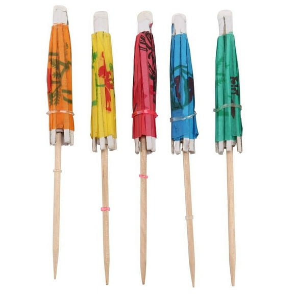 100 Mixed Paper Cocktail Umbrellas Parasols for Tropical Drinks Accessories