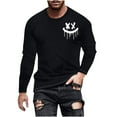 thumbnail image 2 of PNTUTB Men's Long Sleeve Crew Neck Top with Stylish Print for Fall/Winter Comfortable Casual Wear, 2 of 5