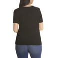 thumbnail image 2 of Vintage America Women's Crew Neck Slub Ribbed Tee (Black, XL), 2 of 3