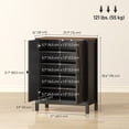 thumbnail image 3 of HOMCOM Armoire à Chaussures avec Portes de Grange, Armoire de Rangement pour Chaussures Style Ferme, Noir, 3 of 10