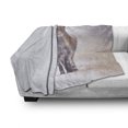 thumbnail image 3 of Fox Soft Flannel Fleece Throw Blanket, Red Fox in Rural Environment Field Covered with Snow Stormy Freezing Weather Image, Cozy Plush for Indoor and Outdoor Use, 50" x 70", Brown White, by Ambesonne, 3 of 6
