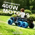 thumbnail image 3 of 24V Ride on ATV Toys, Real 2 Seater Kids ATV with 200W*2 Power Motor, Electric Car w/ 6-Wheeler Suspension, Extra Large Rear Storage Bucket, Waterproof Panel w/ Bluetooth, Music, Led Lights - Blue, 3 of 8