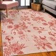 thumbnail image 3 of Botanical Decorative Rug, Vintage Floral Pattern Victorian Classic Royal Inspired Plants Modern Art, Quality Carpet for Bedroom Dorm and Living Room, 6 Sizes, Dark Coral, by Ambesonne, 3 of 4