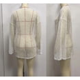 thumbnail image 5 of Women's Swimsuit Coverup Crochet Sheer Beach Dress Slit Long Sleeve Bathing Suit Cover Up, 5 of 9