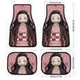 thumbnail image 2 of Kamado Nezuko Print Car Mats Set 4-Piece All Weather Front & Rear Mats Car Floor Carpet Protector Mat for Most Car, 2 of 7
