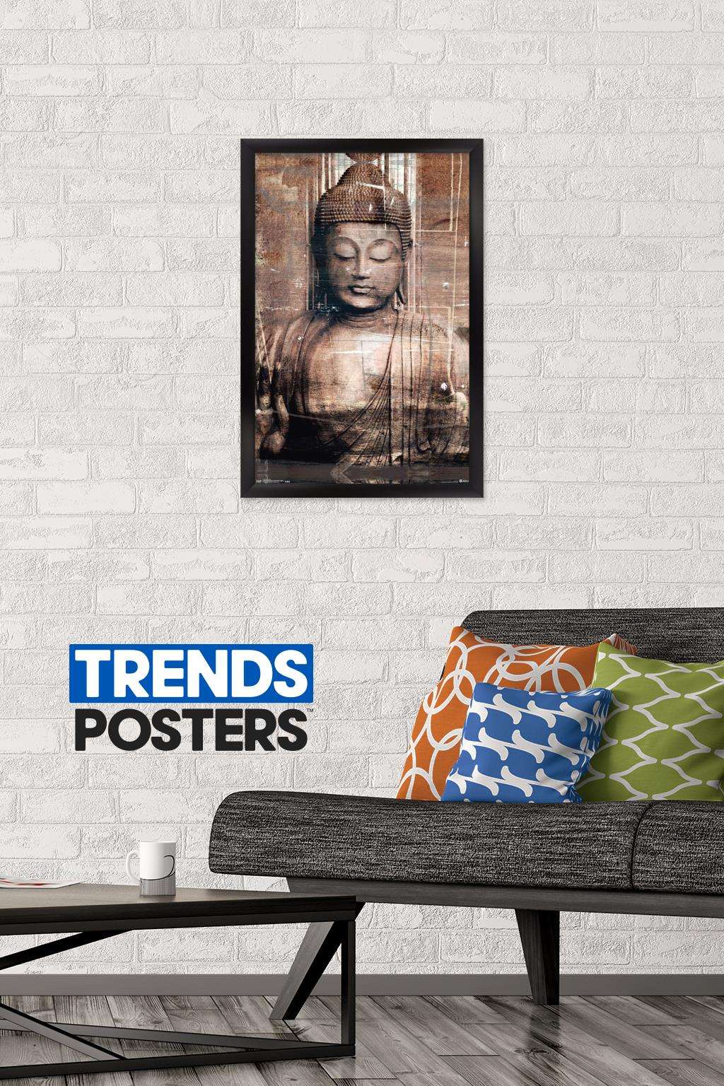 Thai Buddha Wall Poster, 14.725" x 22.375", Framed