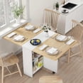 thumbnail image 3 of Folding dining mesa - 47.2in d x 23.6in w x 29.5in h, featuring pear wood color y blanca finish, 3 of 5