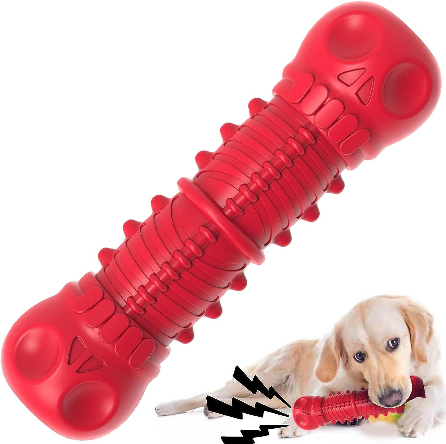 Pet Deluxe Extra Large Dog Toy with Squeaker, Red