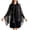 Black, variant on Women Chiffon Shawls and Wraps for Evening Dresses, Floral Sheer Cape Poncho Cover Up Beach Silk Scarf Elegant Wedding Party Stole