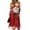 Deep Red, variant on Womens Summer Dresses Flowy Ruched Long Sleeve Midi Dresses Casual Vacation Spring Office Dress Pink 2XL