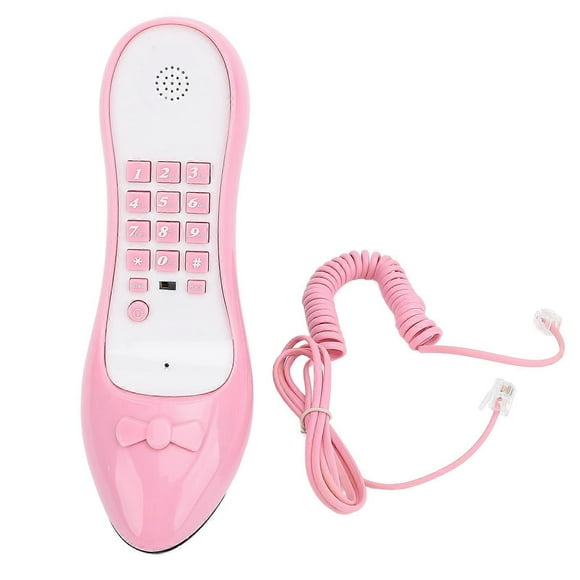 Téléphone à talon haut, forme spéciale, filaire, avec rangement de chiffres, en ABS, décoration artisanale, rose