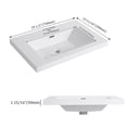 thumbnail image 4 of Noble House 30" Resin Bathroom Vanity Top Sink, Modern Integrated Basin, Easy-Clean, Scratch-Resistant, Glossy White, 4 of 6