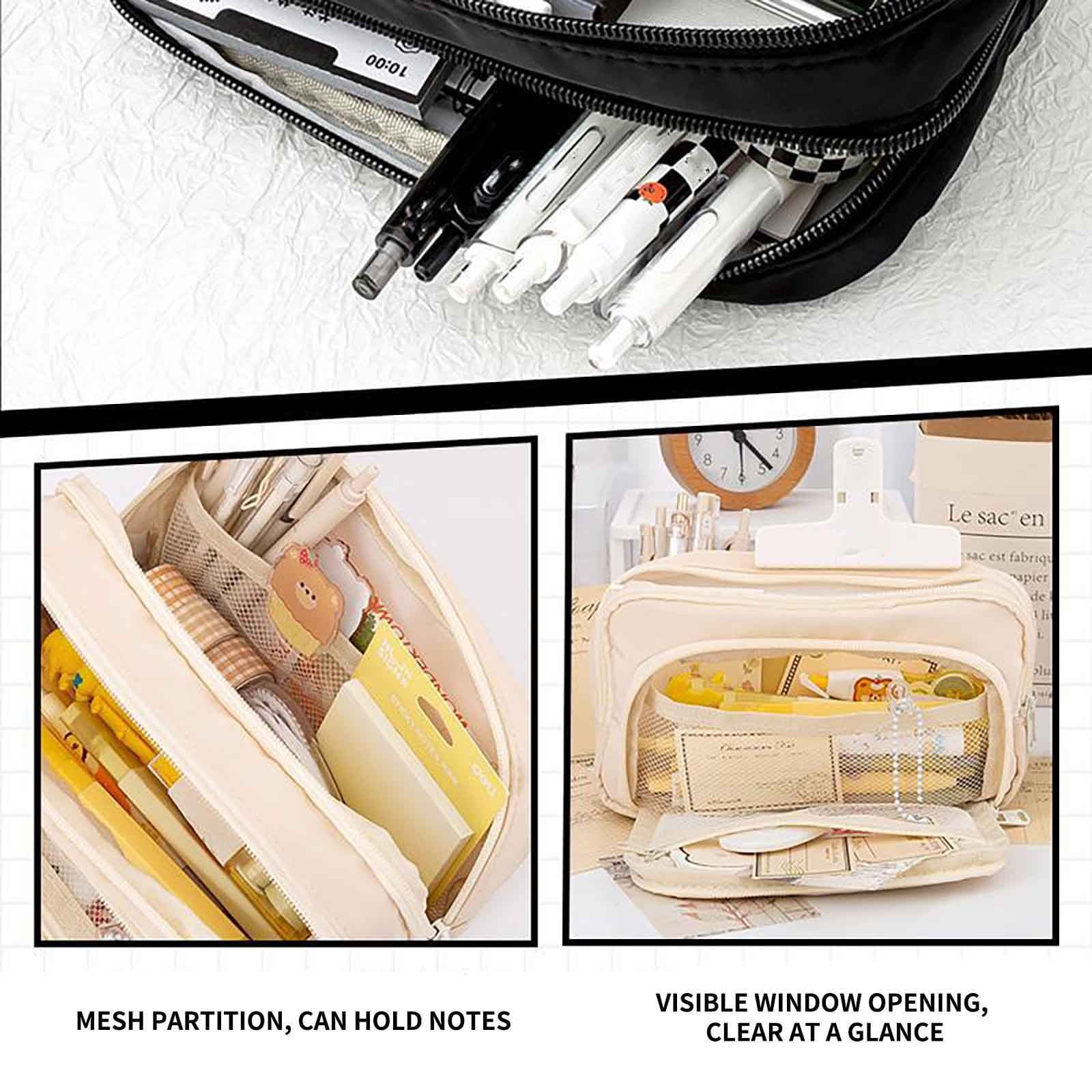 Pen and Pencil Pouch Pencil Storage,Fun Pencil Case Zippered Pencil Case,Cute Pencil Bags Pen Case Organizer for Home Office Schoolsupplies(1PC)