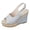 Silver, variant on Rokment Platform Wedge Dressy Sandals for Women Ladies 2026 Trendy Casual Suede Chunky High Heels Adjustable Slingback Espadrilles Heeled Dress Summer Shoes Beige Size 6.5