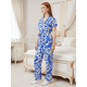 thumbnail image 4 of Conjunto 2 Piezas Estampado Floral, Camisa con Cinturón y Pantalón Amplio, Look Fresco y Elegante para Mujer, 4 of 5