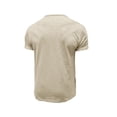 thumbnail image 3 of Fangasis Men Henley Shirt Short Sleeve T Shirts Summer Tops Mens Casual Basic Tee Loose Fit Daily Wear Pullover Apricot M, 3 of 4