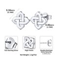 thumbnail image 6 of ChicSilver Women Silver Celtic Stud Earrings 925 Sterling Silver Earrings Irish Quaternary Celtic Knot Jewelry, Silver, 6 of 9