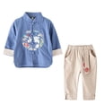 thumbnail image 5 of Kogui Little Boys Clothes Toddler Boys Clothes Baby Boy Outfit Summer Shirt Little Boy Shorts Set Clothes for Boys 1T 2T (Blue,1-2 Years), 5 of 8