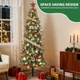 thumbnail image 3 of 7.5 Ft Prelit Pencil Artificial Christmas Tree with Timer 200+ LED Warm White & Colorful Change Lights 8 Modes Plug in 550 Branch Tips Metal Stand Slim Tree Xmas Decor Indoor Outdoor, 3 of 8