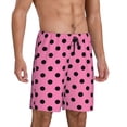 thumbnail image 2 of Xecao Rose red polka dots Print Men's Sleepwear Shorts Pajama Bottom Lounge Short nightwear with Convenient Pockets for Relaxed Home Wear-Small, 2 of 6