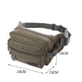 thumbnail image 5 of Cartera grande de lona con cinturón multibolsillo de viaje vintage para hombre (verde) Tmvgtek Oficina Multiescena Multifunción, 5 of 5