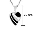 thumbnail image 5 of Passionate Cut-out Heart Black Onyx Inlay Sterling Silver Pendant Necklace, 5 of 6