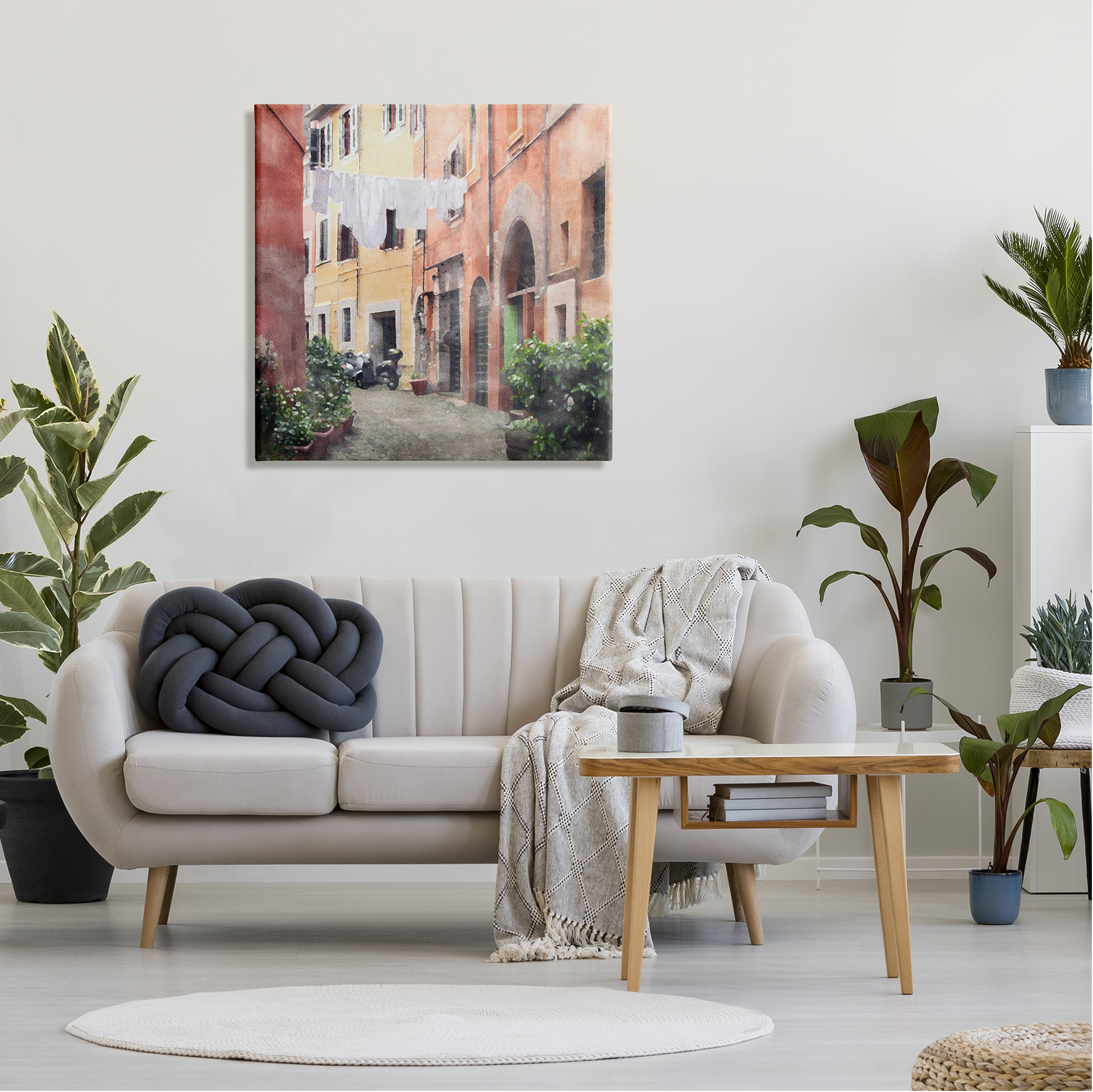 Stupell Industries Italy Street View Travel & Places Painting Gallery Wrapped Canvas Print Wall Art, 30 x 30