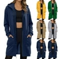 thumbnail image 5 of qucoqpe Women 2025 Fall Outfits Full Zip Long Sleeve Hooded Cardigan Sweaters Solid Drawstring Sweatshirts Outwear Coats, 5 of 5