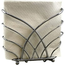 Dependable Industries Napkin Holder Dining Room Kitchen Table Cocktail Napkin Holder Beverage Size Café Napkins Crisscross Self Standing Metal Silver Chrome Finish for Home Restaurant Catering