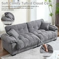 thumbnail image 3 of LUCKHAO 90" Oversized Loveseat Sofa, Chenille Comfy Cloud Couch with 2 Pillows Soft Cushions, Modern Fluffy Deep Seat Sofa Couch for Living Room, Bedroom, Study Room, Home Theater ﻿ ﻿, 3 of 7